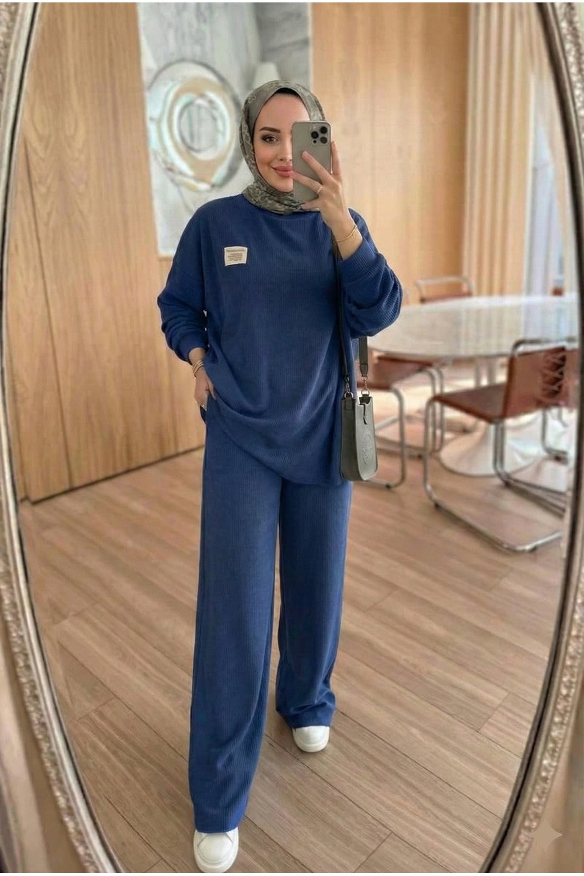 Fitilli Armalı Detaylı Oversize Kaşkorse Basic Alt Üst Takım