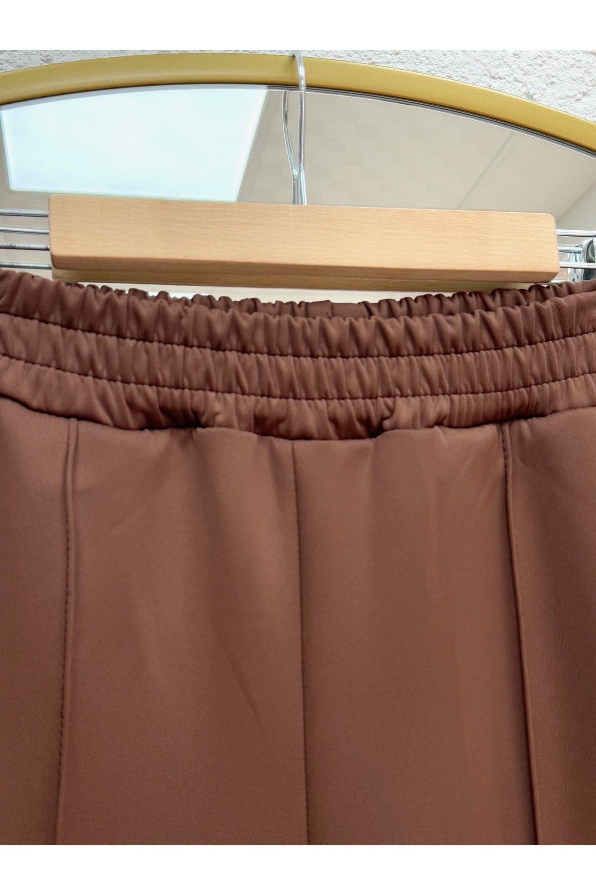 Zayna Bol Paça Çımalı Skuba Dalgıç Pantolon-MT3555 Beyaz