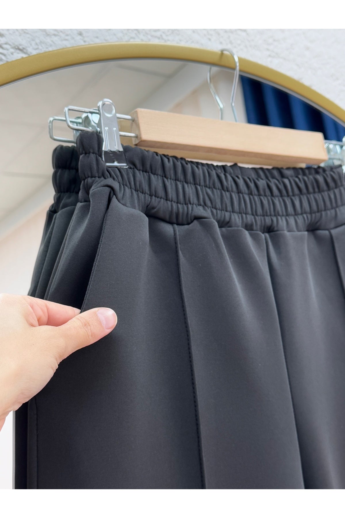 Zayna Bol Paça Çımalı Skuba Dalgıç Pantolon-MT3555 Beyaz