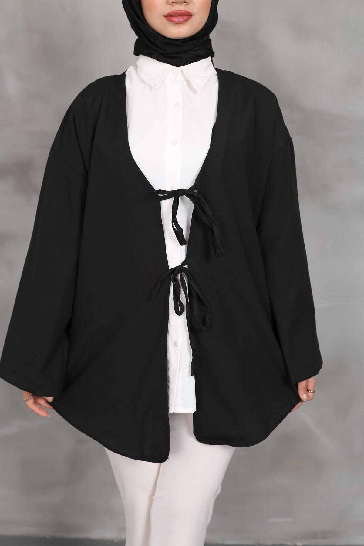 Önü Baglamalı Kimono 2 li pembe lacivert blackbonds
