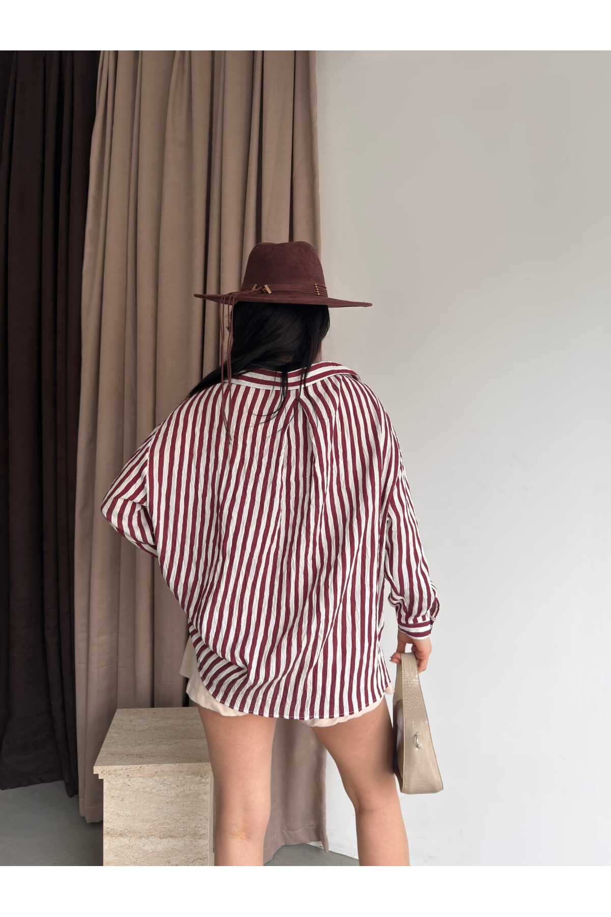 Çizgili Oversize Gömlek