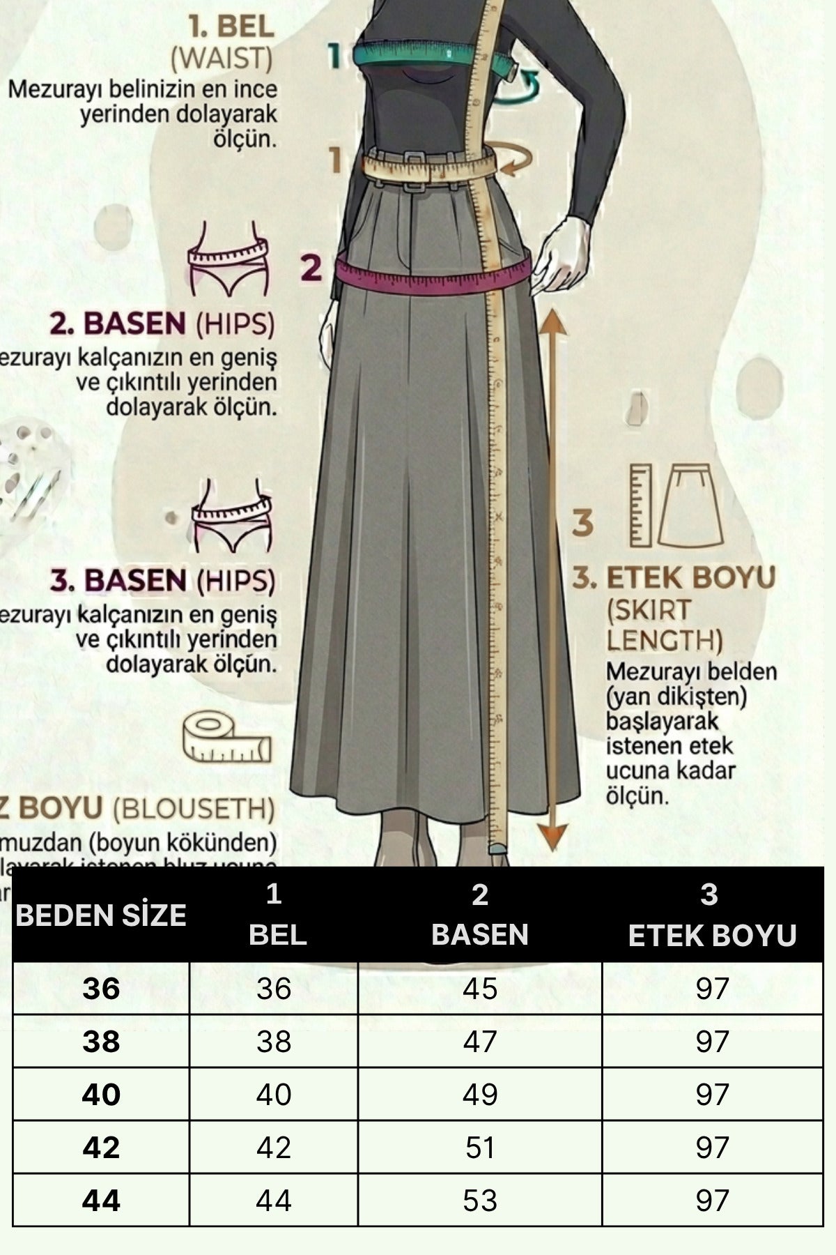 Kadın Yandan Bağlamalı Tesettür Uzun Kot Etek