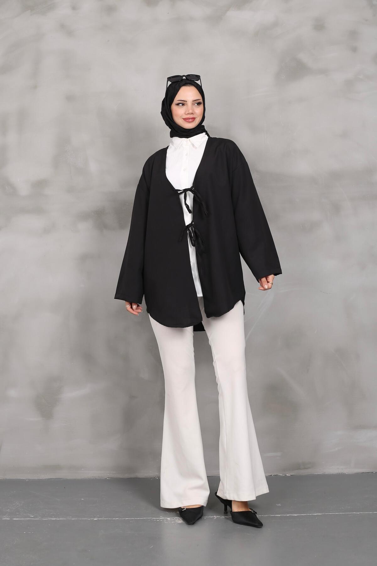 Önü Baglamalı Kimono 2 li pembe lacivert blackbonds