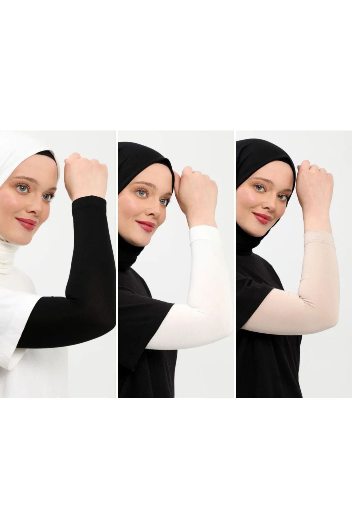 Kadın Düz Model Siyah Tesettür Kolluk