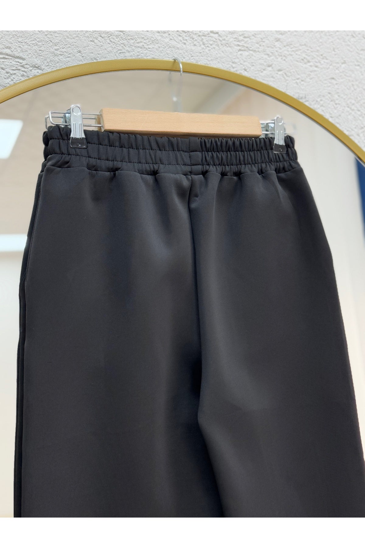 Zayna Bol Paça Çımalı Skuba Dalgıç Pantolon-MT3555 Beyaz