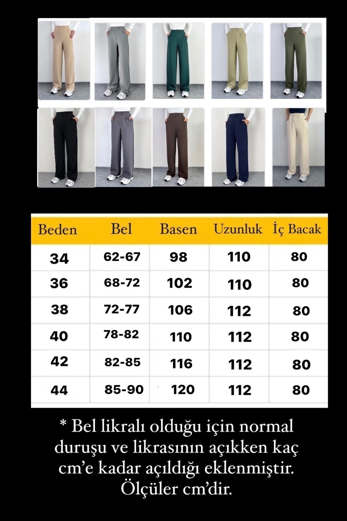 Kadın Likralı Cırt Kapama Palazzo Pantolon LQ34