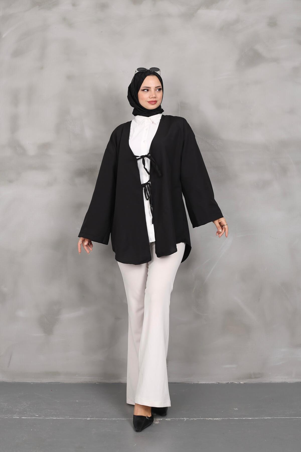 Önü Baglamalı Kimono 2 li pembe lacivert blackbonds