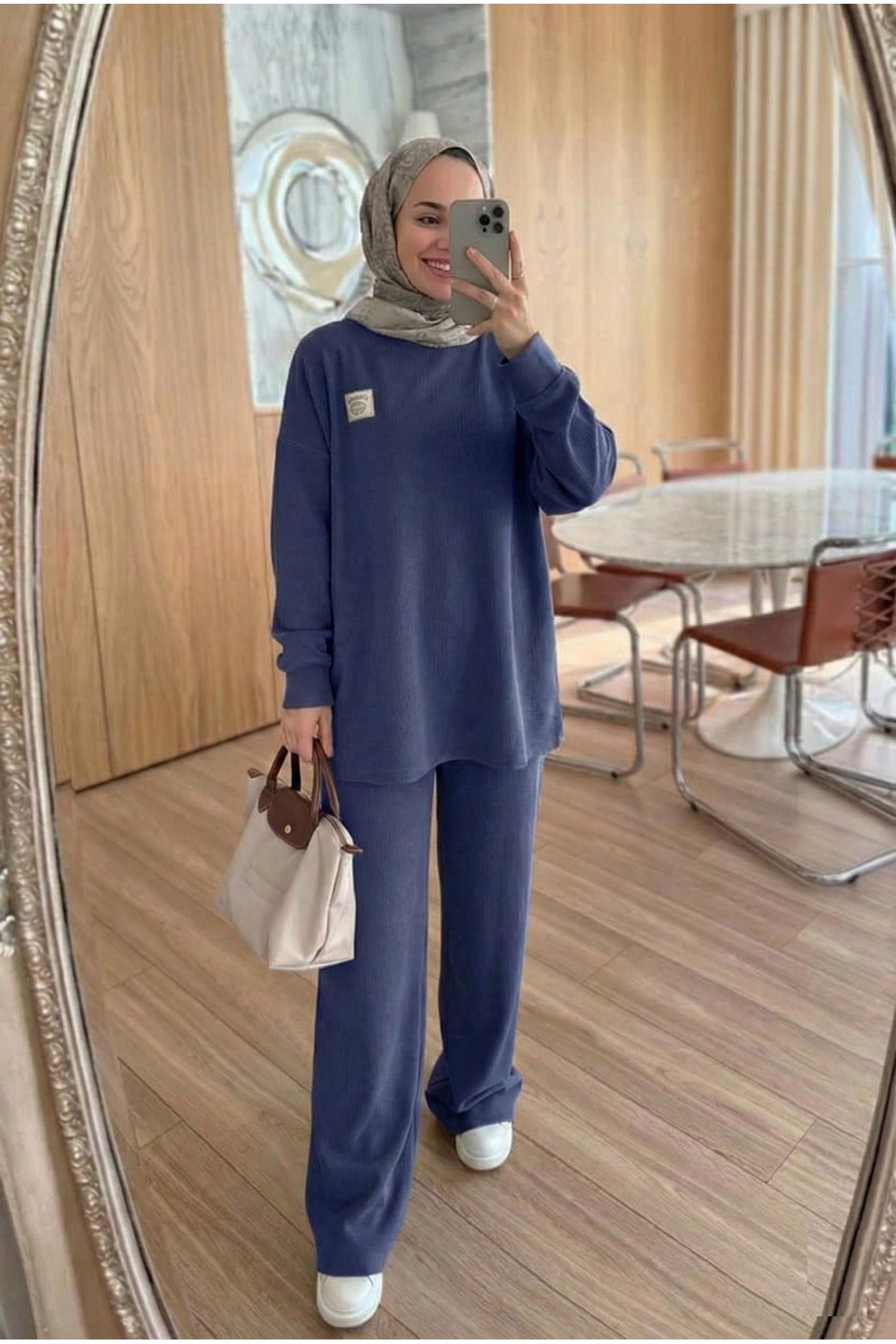 Fitilli Armalı Detaylı Oversize Kaşkorse Basic Alt Üst Takım