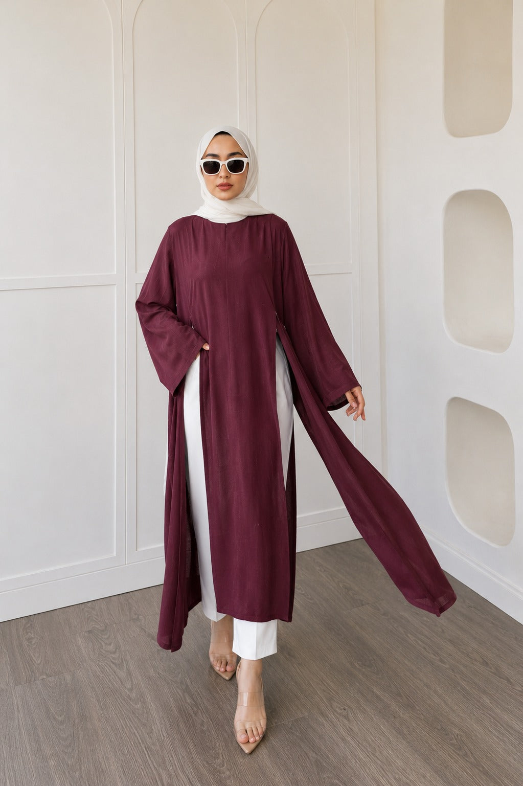 Kadın Uzun Yırtmaçlı Abaya Tunik