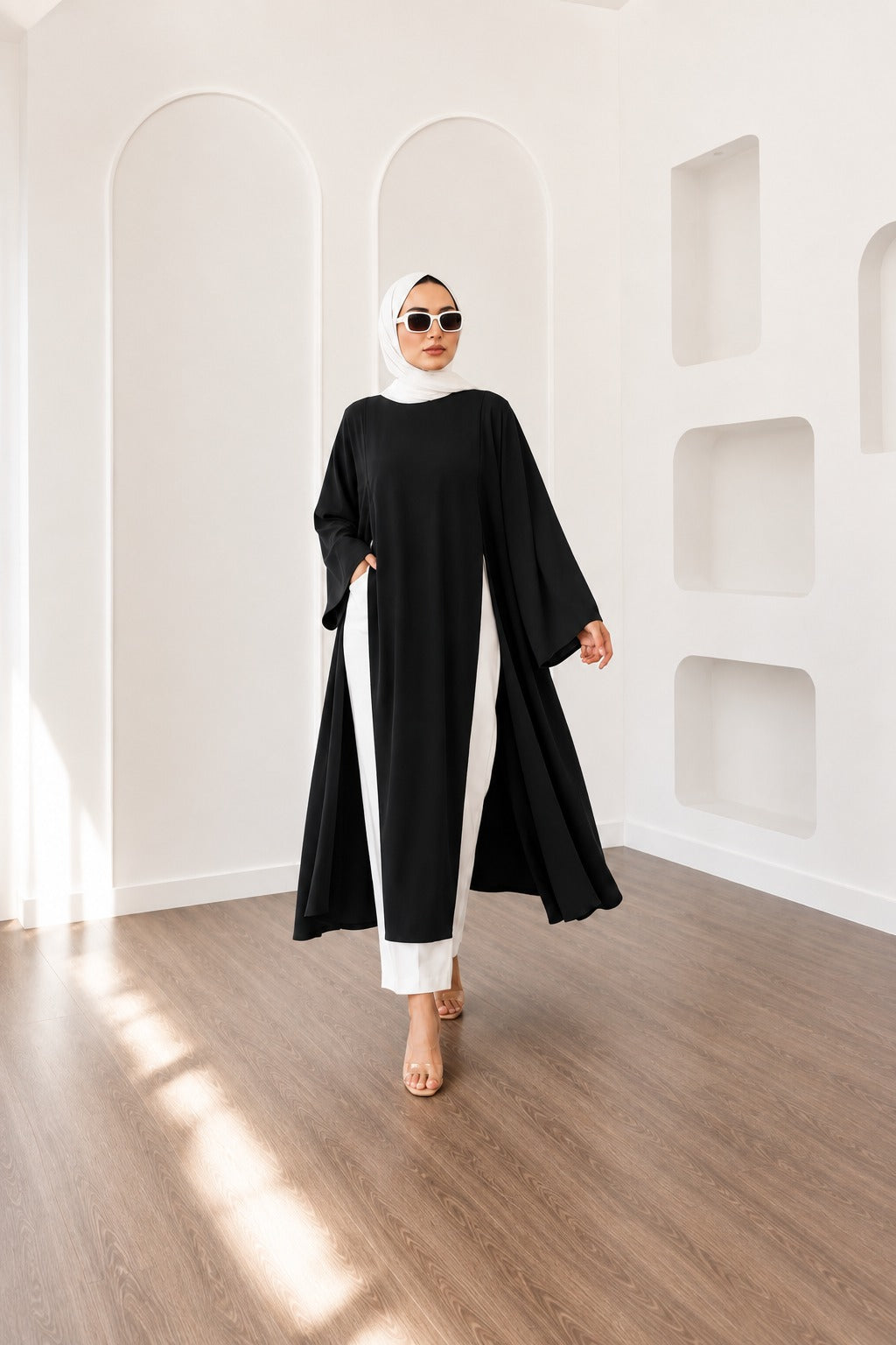 Kadın Uzun Yırtmaçlı Abaya Tunik