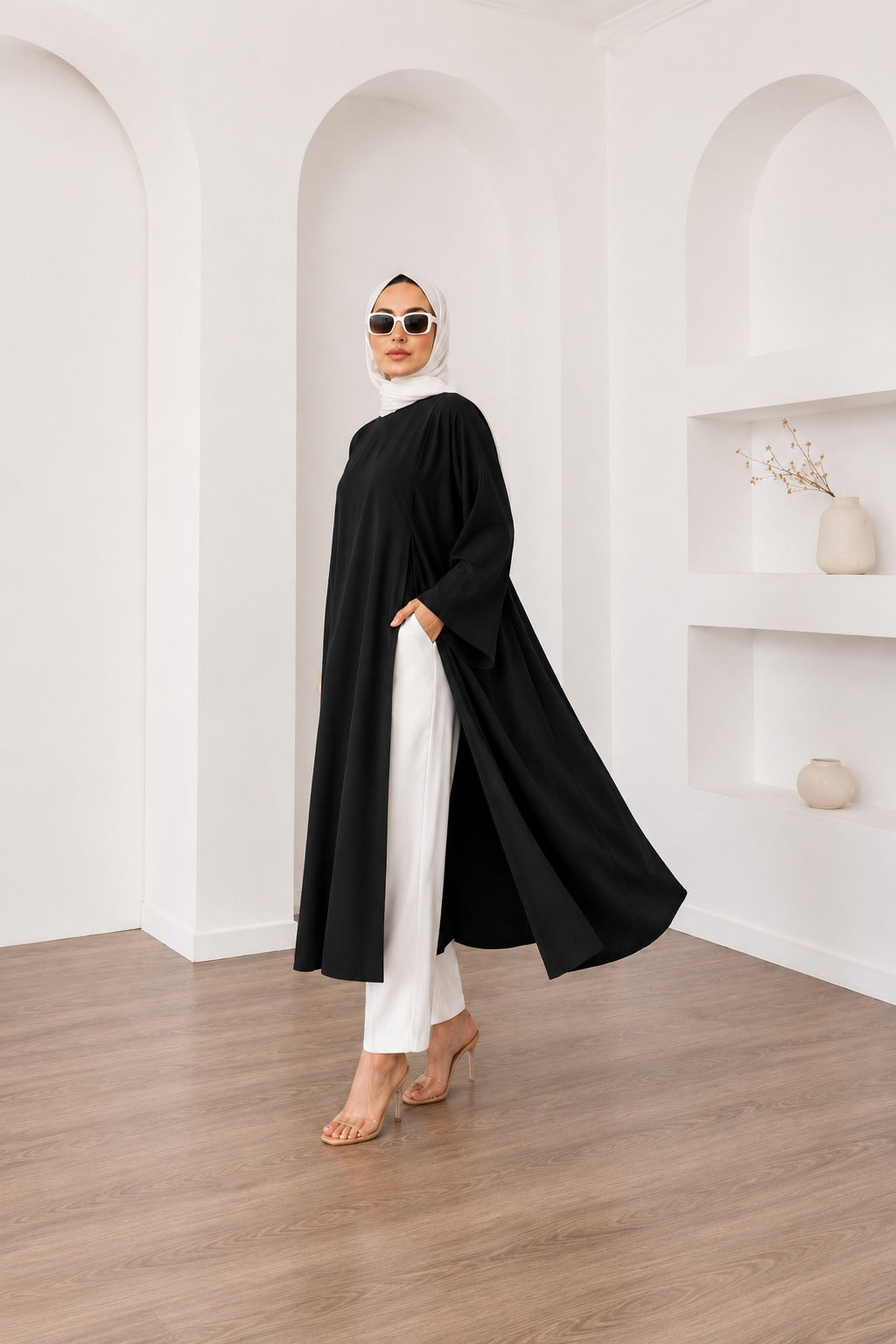 Kadın Uzun Yırtmaçlı Abaya Tunik