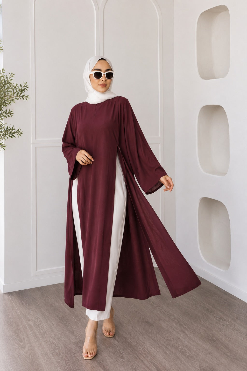 Kadın Uzun Yırtmaçlı Abaya Tunik