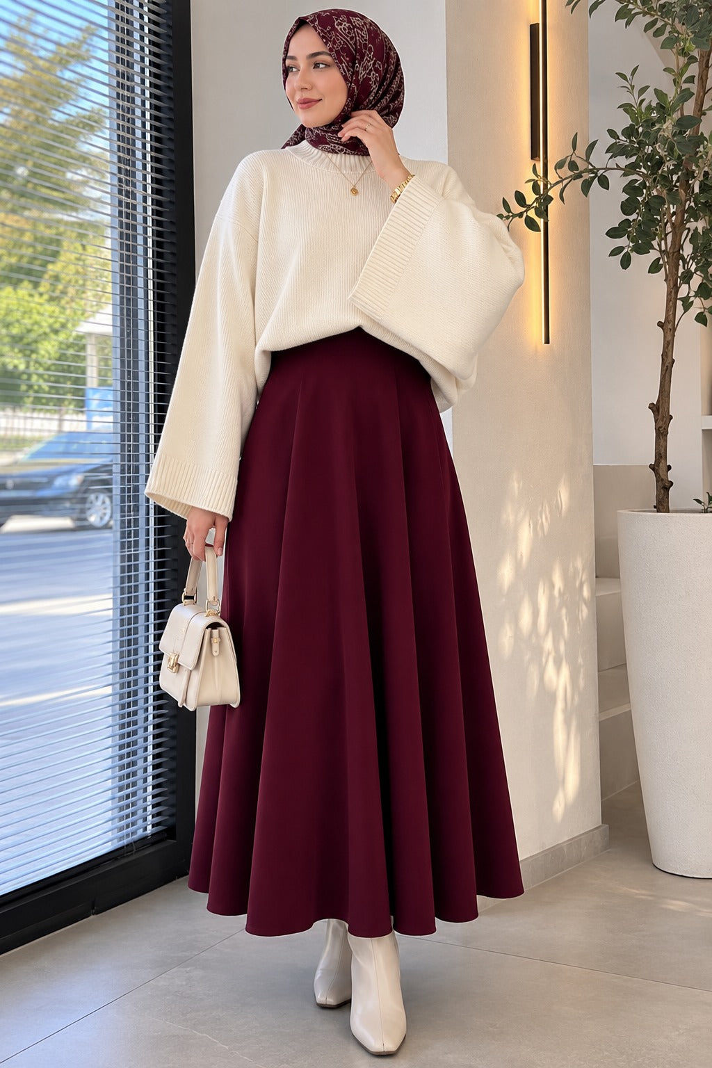 Kadın Yarasa Kol Oversize Triko Kazak