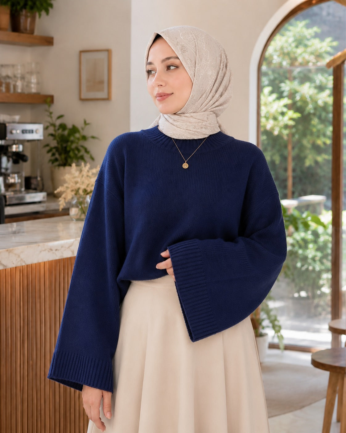 Kadın Yarasa Kol Oversize Triko Kazak