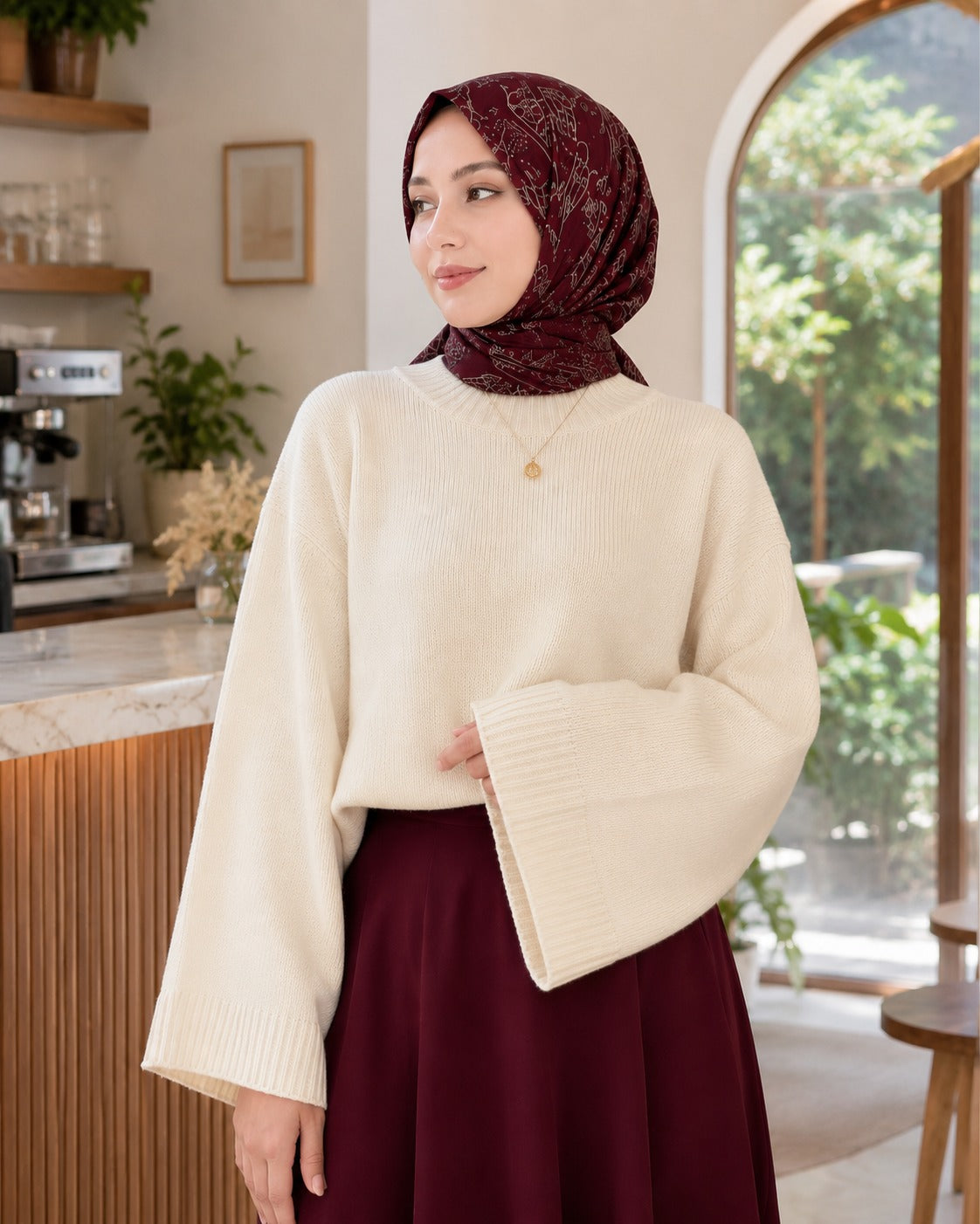 Kadın Yarasa Kol Oversize Triko Kazak