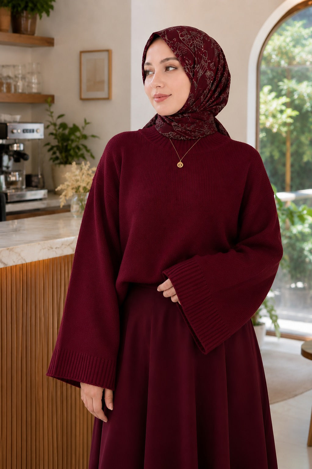 Kadın Yarasa Kol Oversize Triko Kazak