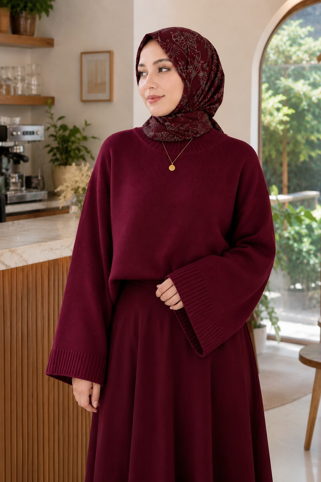 Kadın Yarasa Kol Oversize Triko Kazak