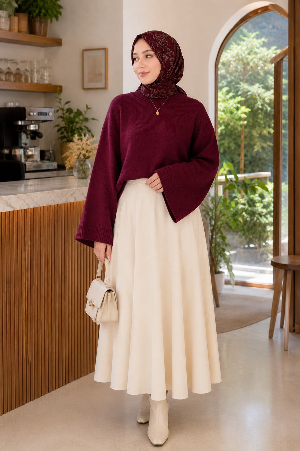 Kadın Yarasa Kol Oversize Triko Kazak