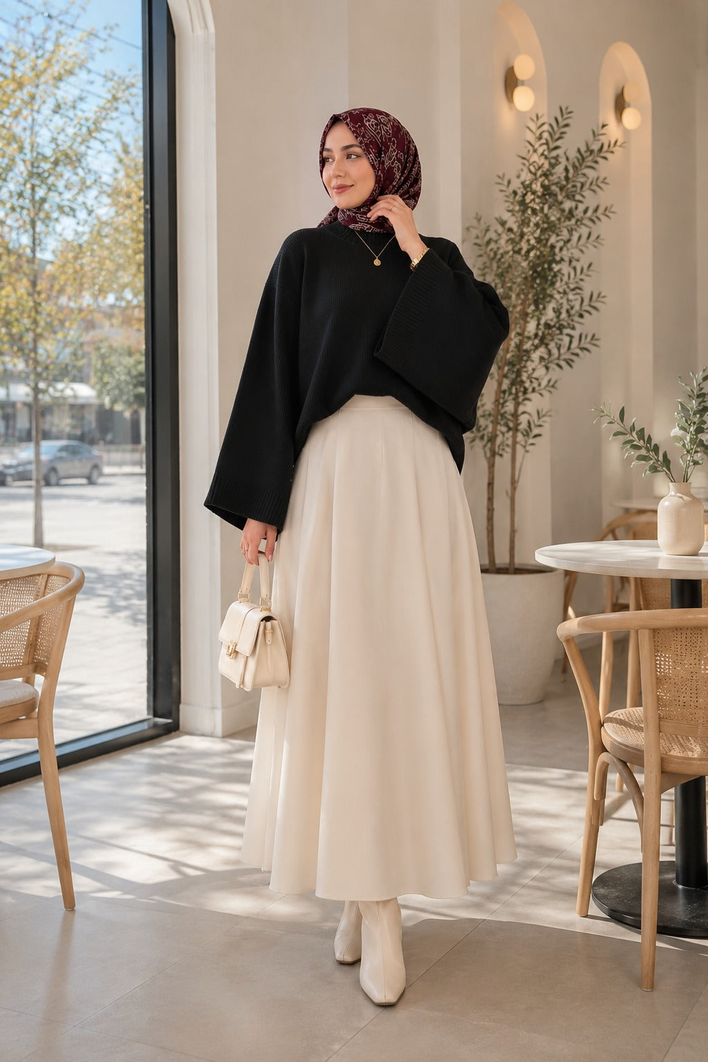 Kadın Yarasa Kol Oversize Triko Kazak