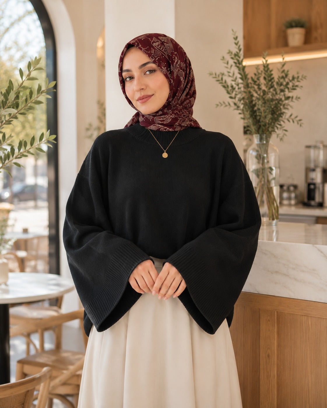 Kadın Yarasa Kol Oversize Triko Kazak