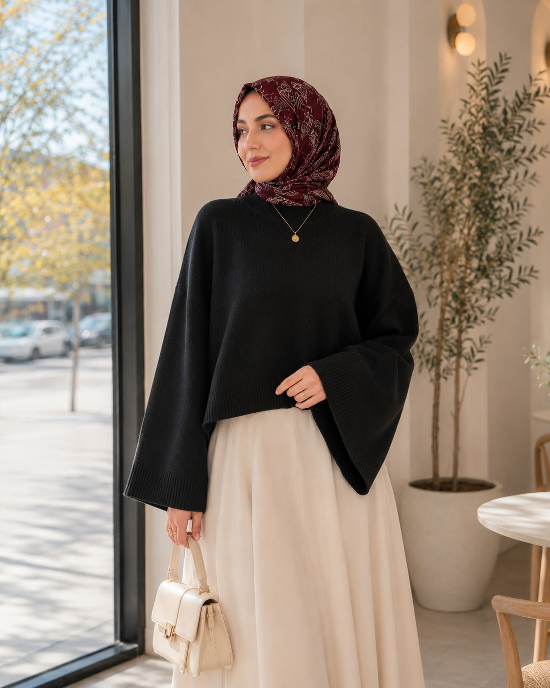 Kadın Yarasa Kol Oversize Triko Kazak